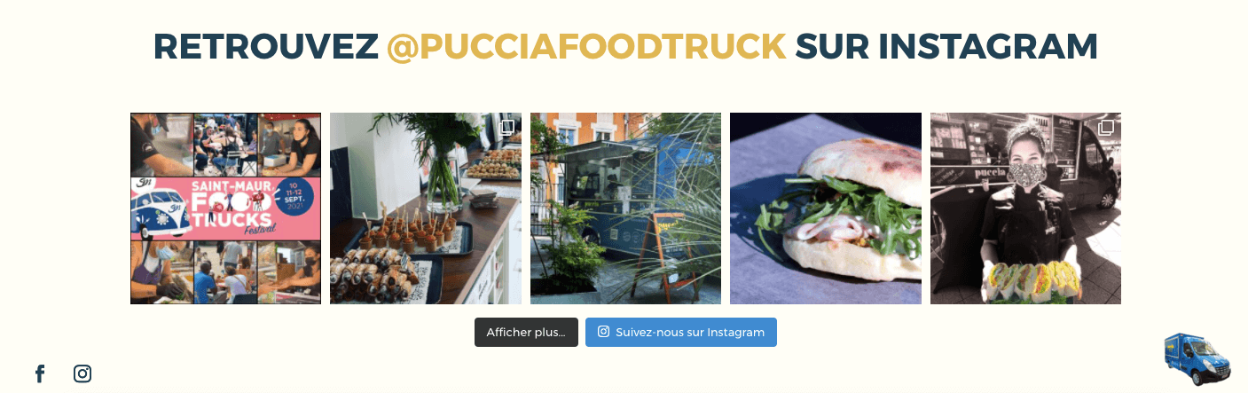 site internet de restaurant : puccia food truck