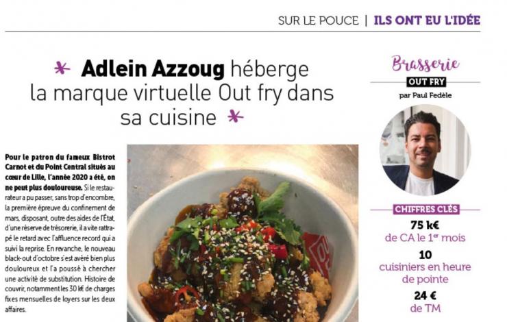 Le restaurateur Adlein Azzoug se lance dans la livraison en hébergeant la marque virtuelle Out Fry à Lille