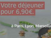 UberEats lance une formule déjeuner à 6,90 € à Paris, Marseille et Lyon.