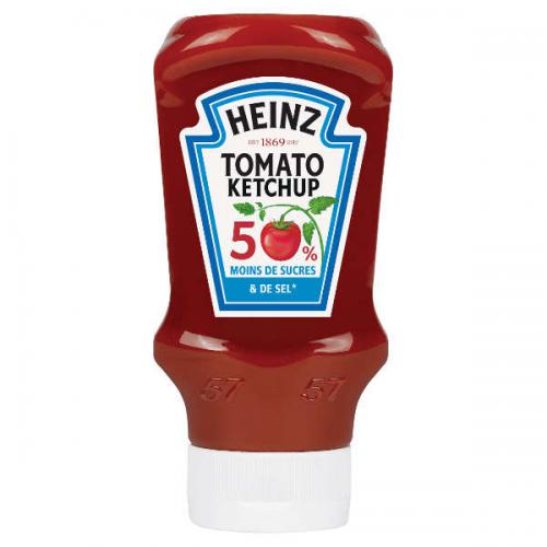 Ketchup Heinz , 50 % de sel et sucre en moins
