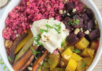 Big salade de quinoa rose, betterave & carottes par Dubble Food