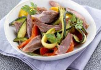 Salade de Confit de Canard aux légumes grillés